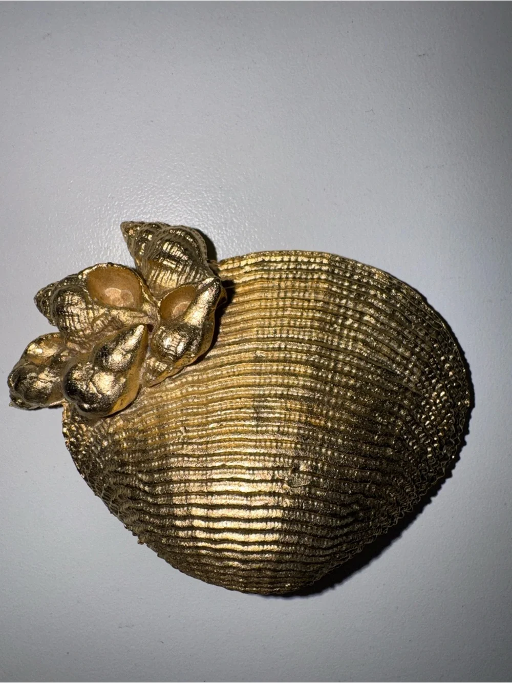 Gold Seashell & Floral Statement Brooch Pin – Coastal Ocean Beach Jewelry